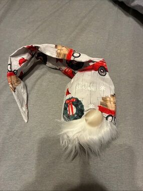 Kids Holiday Gnome Headband - Red/White Festive Print